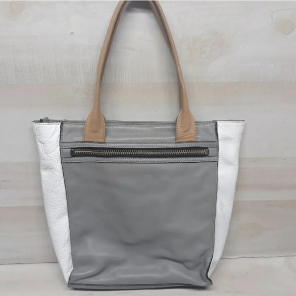 BOTKIER New York  Pebbled Leather Handbag Shoulder bag Gold Zippers Purple Liner - Picture 4 of 12